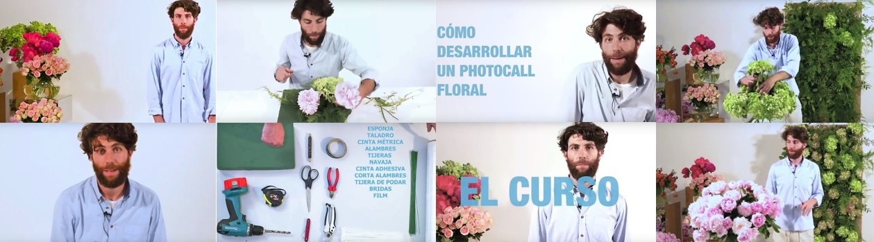 Antonio Rodríguez realizando el curso de photocall floral para Milk School